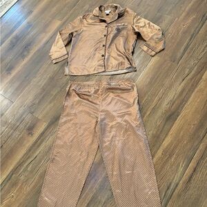 VINTAGE Elegant Brown Polka Dot Pajama Set